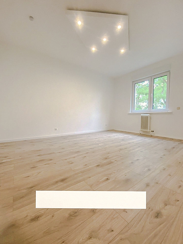 Helles Wohnzimmer der Wohnung im Kulbeweg 9